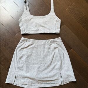 Outdoor Voices Heather Gray Tennis Skirt Set